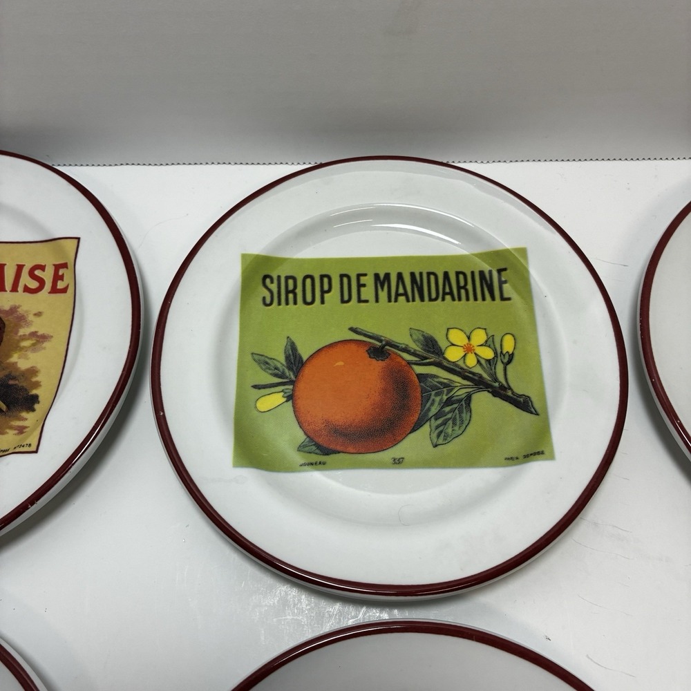 Set of 6 Williams Sonoma Side Plates Rosanna Harvest Market Made in Italy Fruit - Picture 3 of 11